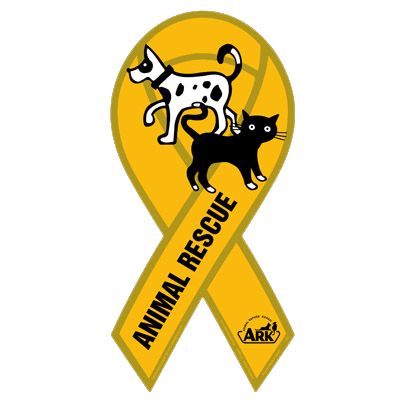 リボンステッカー　ミニサイズ　SC-ＡＲＫ-Ｙｅｌｌｏｗ　動物たちのために
