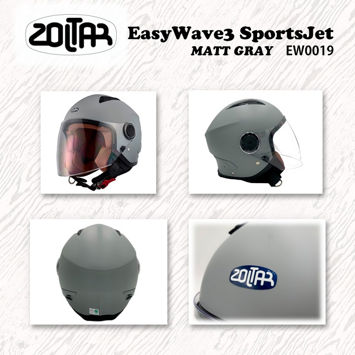 ZOLTAR ゾルター godblinc ゴッドブリンク スポーツジェットヘルメット EasyWave3 SportsJet イージーウェーブ3 スポーツジェット MATT GRAY EW0019【あるふぁここ プラザ店】