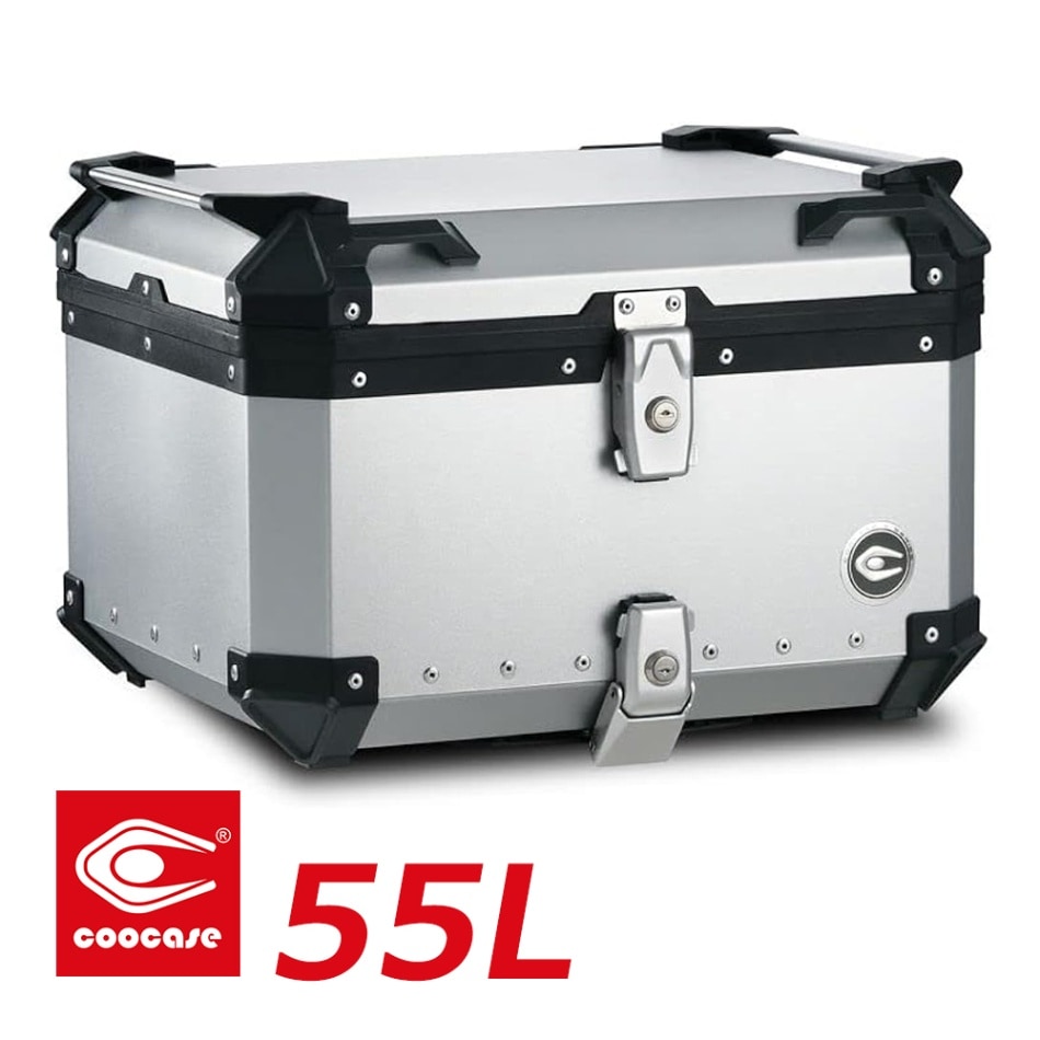 COOCASE クーケース バイク用 アルミトップケース 55L シルバー CCX550S マルチポケット付き