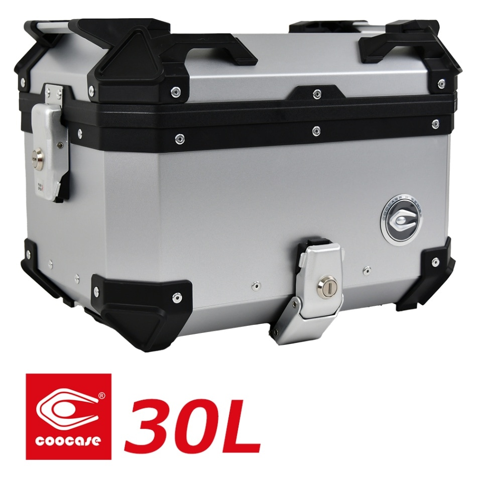 COOCASE クーケース バイク用 アルミトップケース 30L 左開口 シルバー CCX300S マルチポケット付き