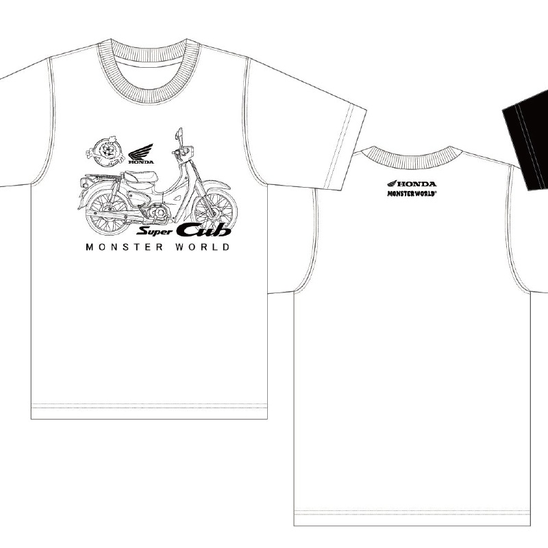 HONDA×MONSTER WORLD SuperCub  Tシャツ SKHM002【あるふぁここ プラザ店】