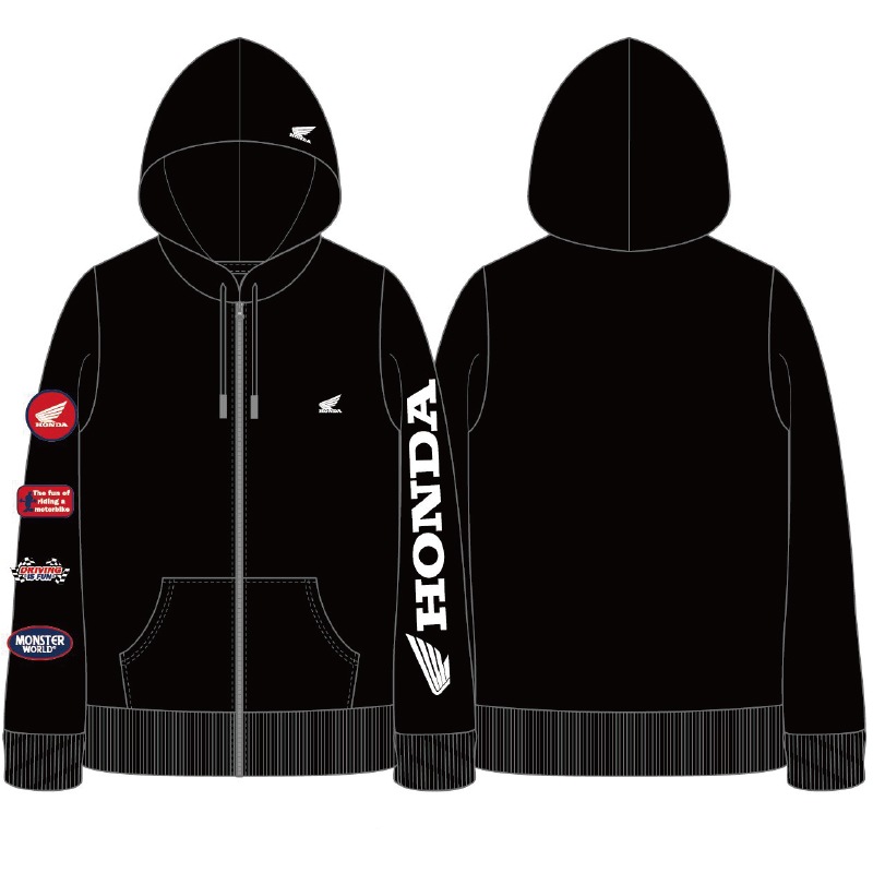 HONDA×MONSTER WORLD ジップパーカー A SKHM012【あるふぁここ プラザ店】