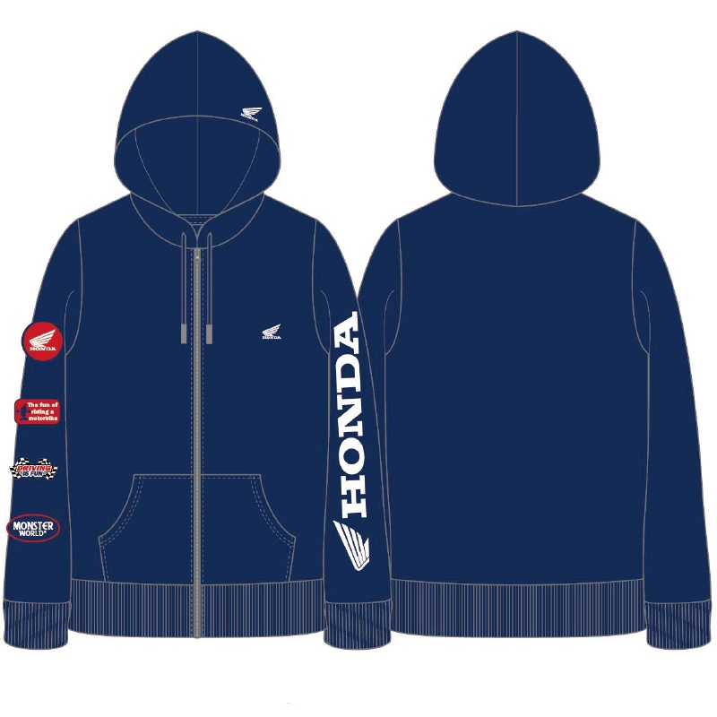 HONDA×MONSTER WORLD ジップパーカー A SKHM012【あるふぁここ プラザ店】