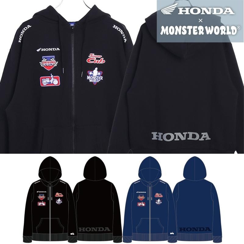 HONDA×MONSTER WORLD ジップパーカーB SKHM013【あるふぁここ プラザ店】
