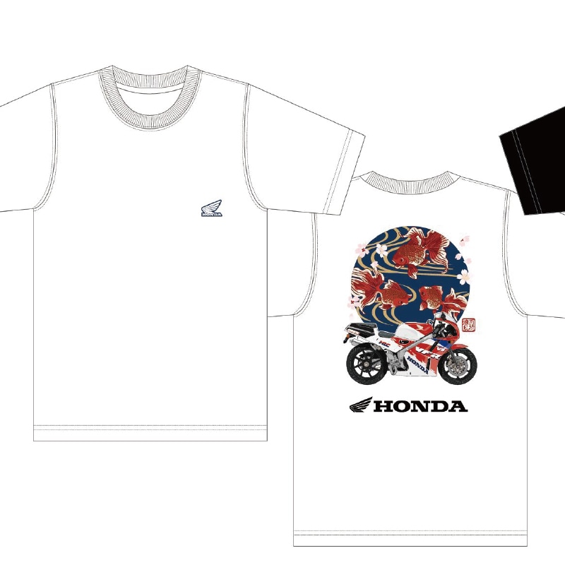 HONDA×百花繚乱 Tシャツ 金魚×VFR400R【あるふぁここ プラザ店】
