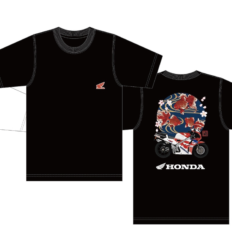 HONDA×百花繚乱 Tシャツ 金魚×VFR400R【あるふぁここ プラザ店】