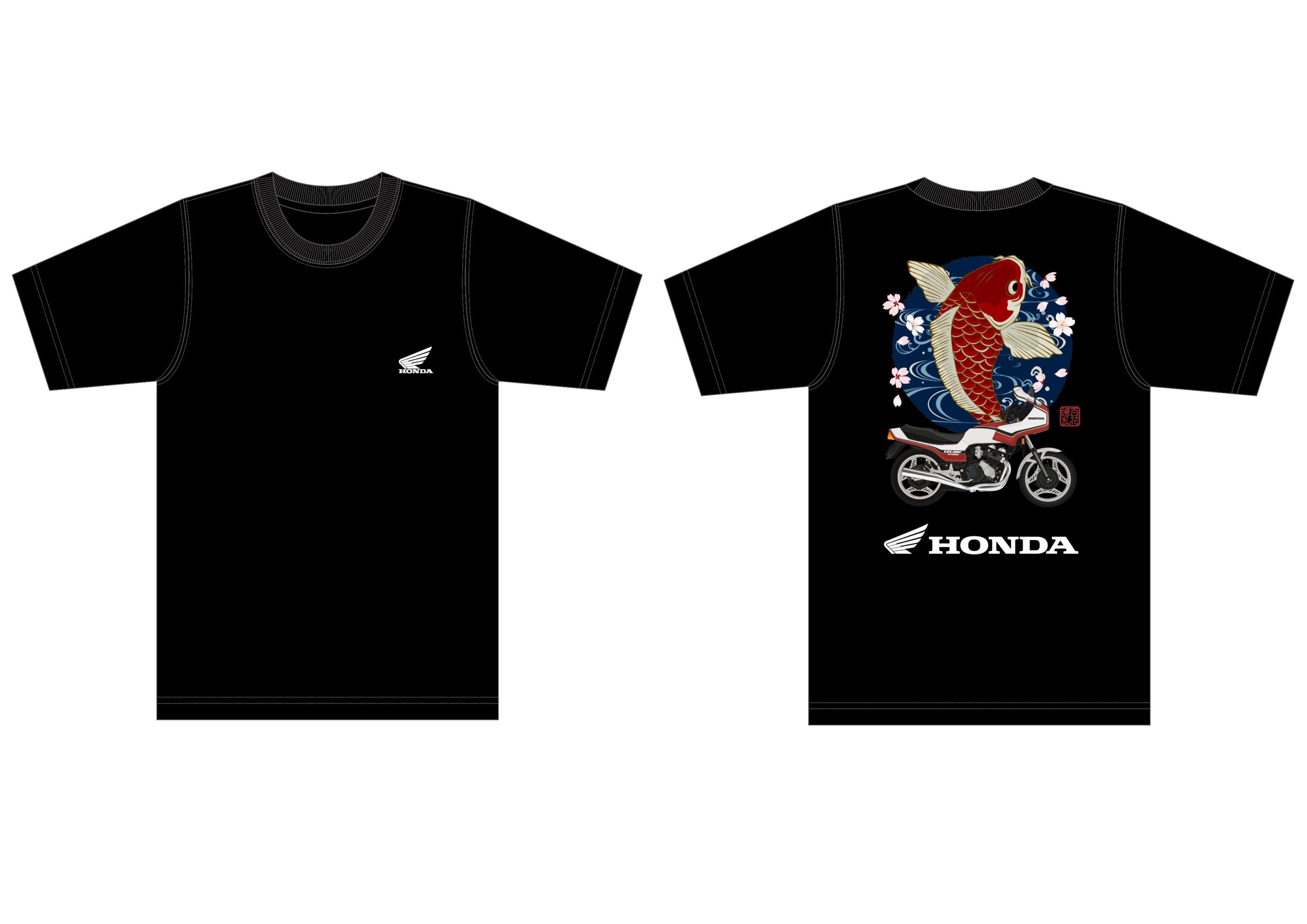 HONDA×百花繚乱 Tシャツ 鯉×CBX400F INTEGRA SKHH005【あるふぁここ プラザ店】