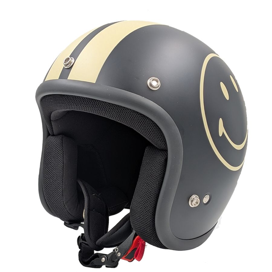 godblinc ゴッドブリンク Smiley Face ジェットヘルメット MATT BLACK SF0011　