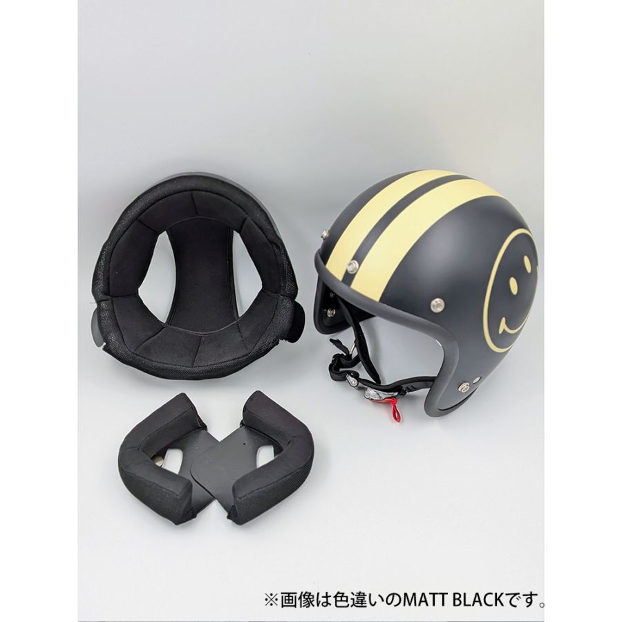 godblinc ゴッドブリンク Smiley Face ジェットヘルメット DARK GRAY SF0012　【あるふぁここ プラザ店】