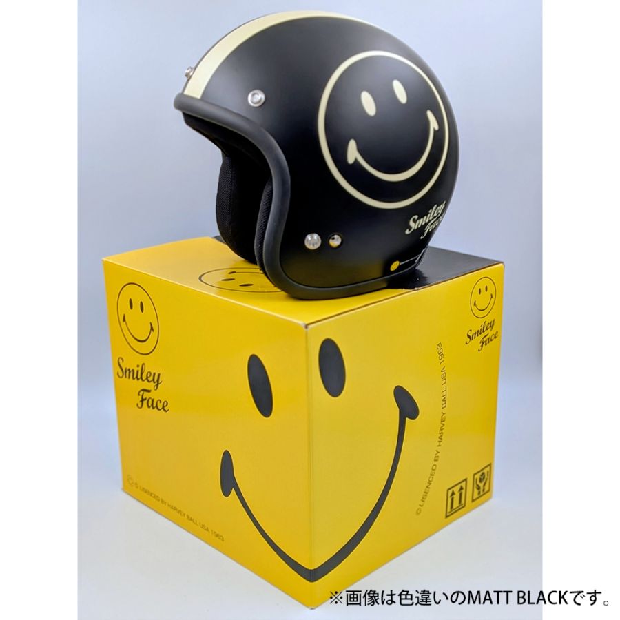 godblinc ゴッドブリンク Smiley Face ジェットヘルメット DARK GRAY SF0012　【あるふぁここ プラザ店】