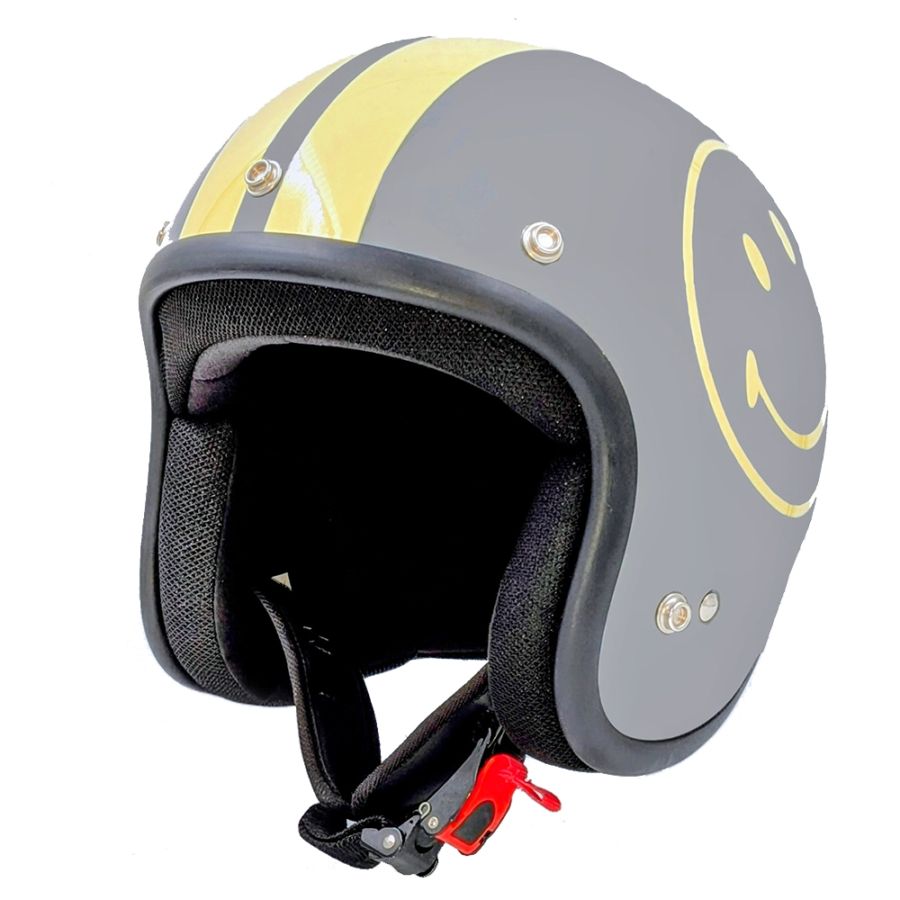 godblinc ゴッドブリンク Smiley Face ジェットヘルメット DARK GRAY SF0012　