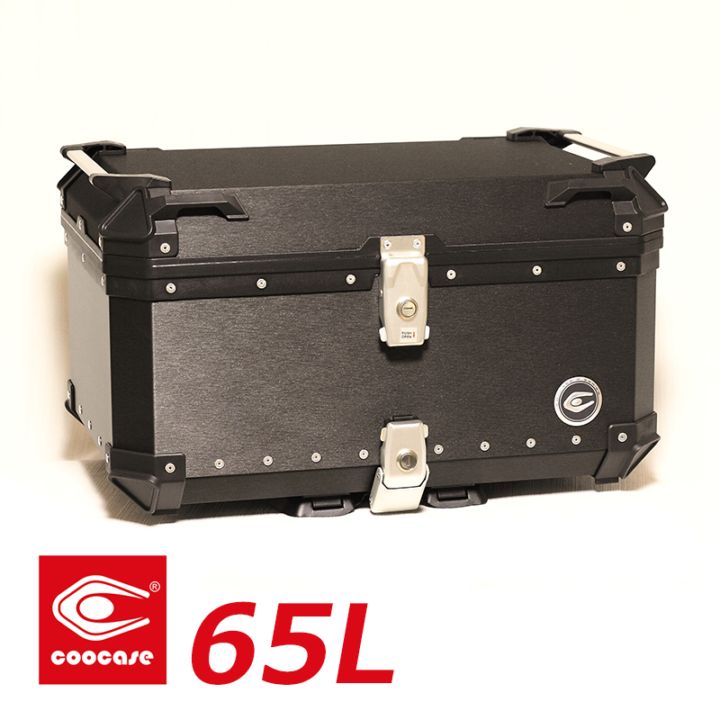 COOCASE クーケース バイク用 アルミトップケース 65L ヘアライン ブラック CCX650HB マルチポケット付き