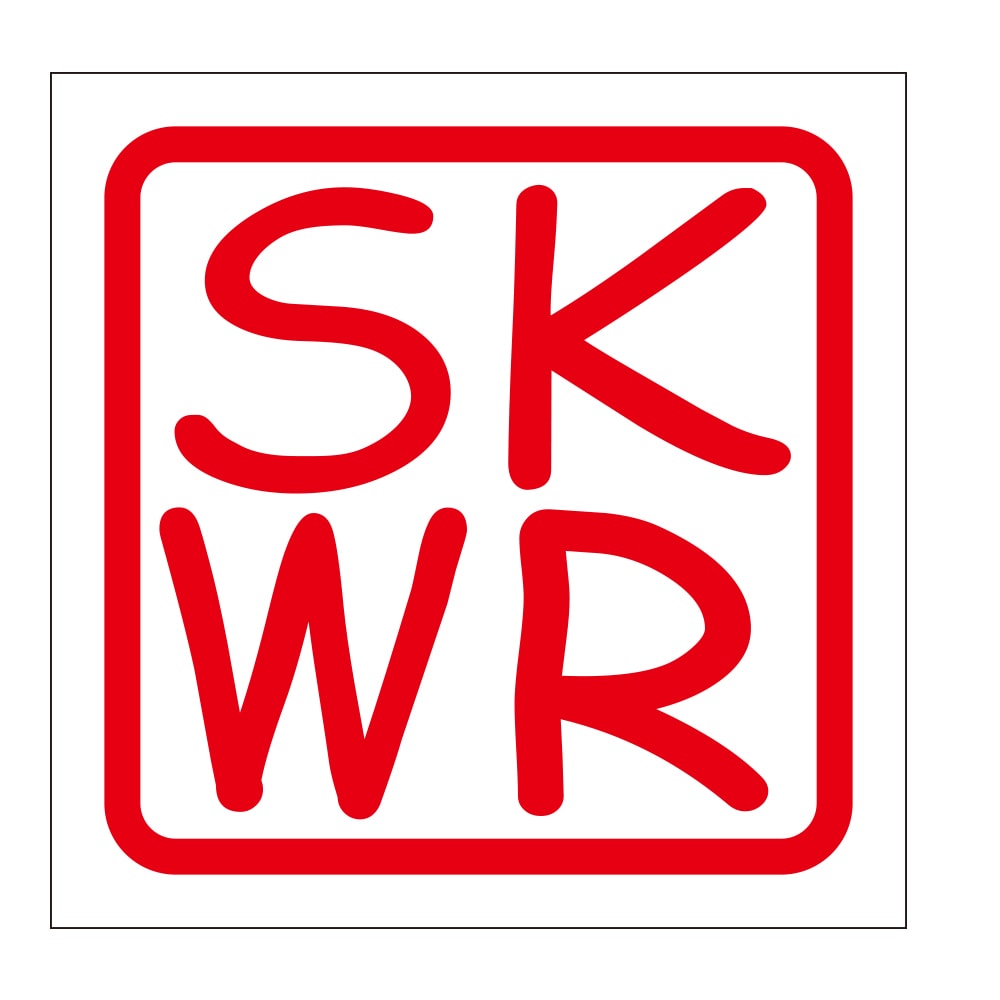 角印 ステッカー KRSW カラサワ  抜き文字タイプ レッド 2枚入 KIS-811