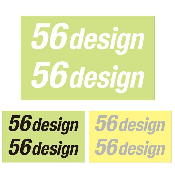 56design ステッカー 横ロゴ 抜き文字タイプ W80mm 2枚入り ホワイト ブラック シルバー【あるふぁここ プラザ店】