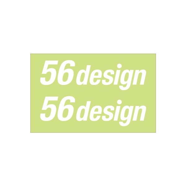 56design ステッカー 横ロゴ 抜き文字タイプ W80mm 2枚入り ホワイト ブラック シルバー【あるふぁここ プラザ店】