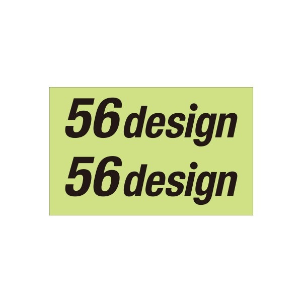 56design ステッカー 横ロゴ 抜き文字タイプ W80mm 2枚入り ホワイト ブラック シルバー【あるふぁここ プラザ店】