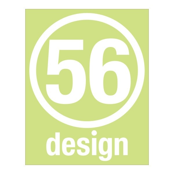 56design ステッカー サークルロゴ 抜き文字タイプ W140mm ホワイト ブラック【あるふぁここ プラザ店】