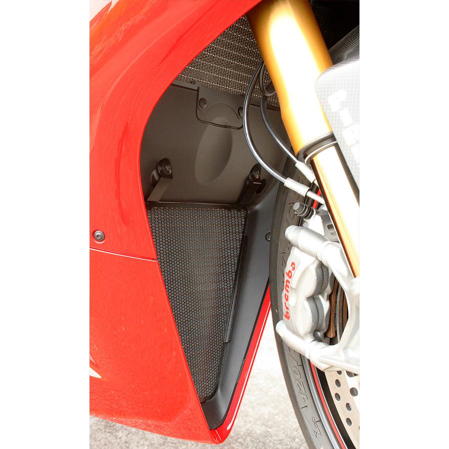 DUCATI ドゥカティ Superbike : 1299/1199/959/899 PANIGALE and V2 ラジエターコアガード上下セット (ブラック) SCD-K07BK【あるふぁここ プラザ店】