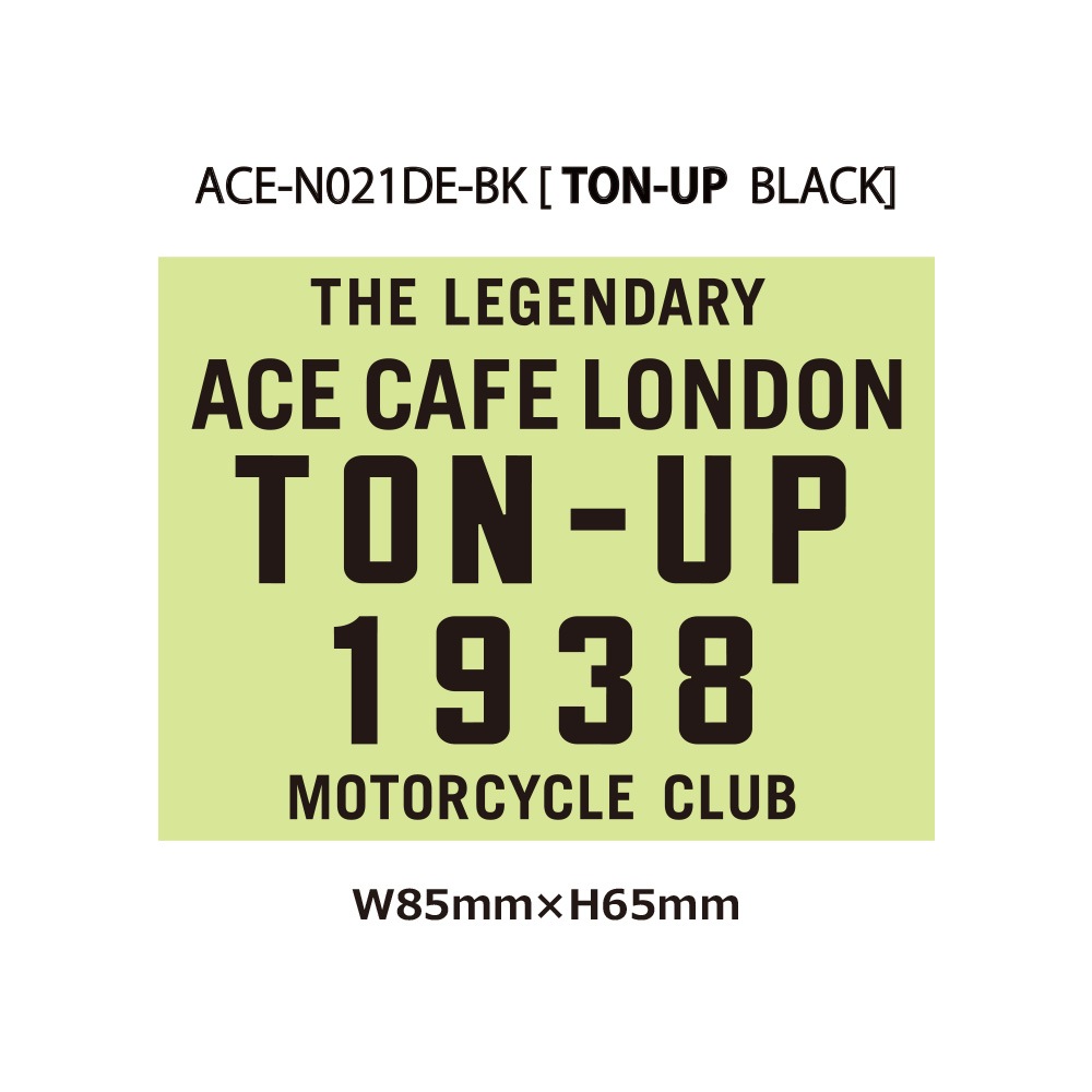 エース カフェ ロンドン ステッカー　ACE CAFE LONDON デカール TON-UP ブラック　ホワイト【あるふぁここ プラザ店】