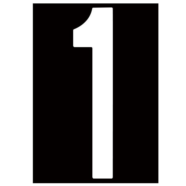 バイク レース用 ゼッケンナンバーステッカー Lサイズ 数字とカラーが選べます ホワイト or ブラック【あるふぁここ プラザ店】