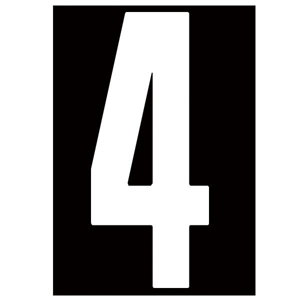 バイク レース用 ゼッケンナンバーステッカー Lサイズ 数字とカラーが選べます ホワイト or ブラック【あるふぁここ プラザ店】