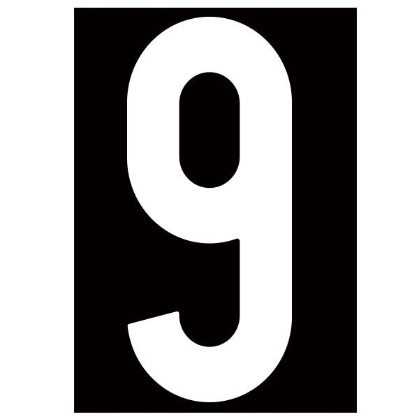 バイク レース用 ゼッケンナンバーステッカー Lサイズ 数字とカラーが選べます ホワイト or ブラック【あるふぁここ プラザ店】