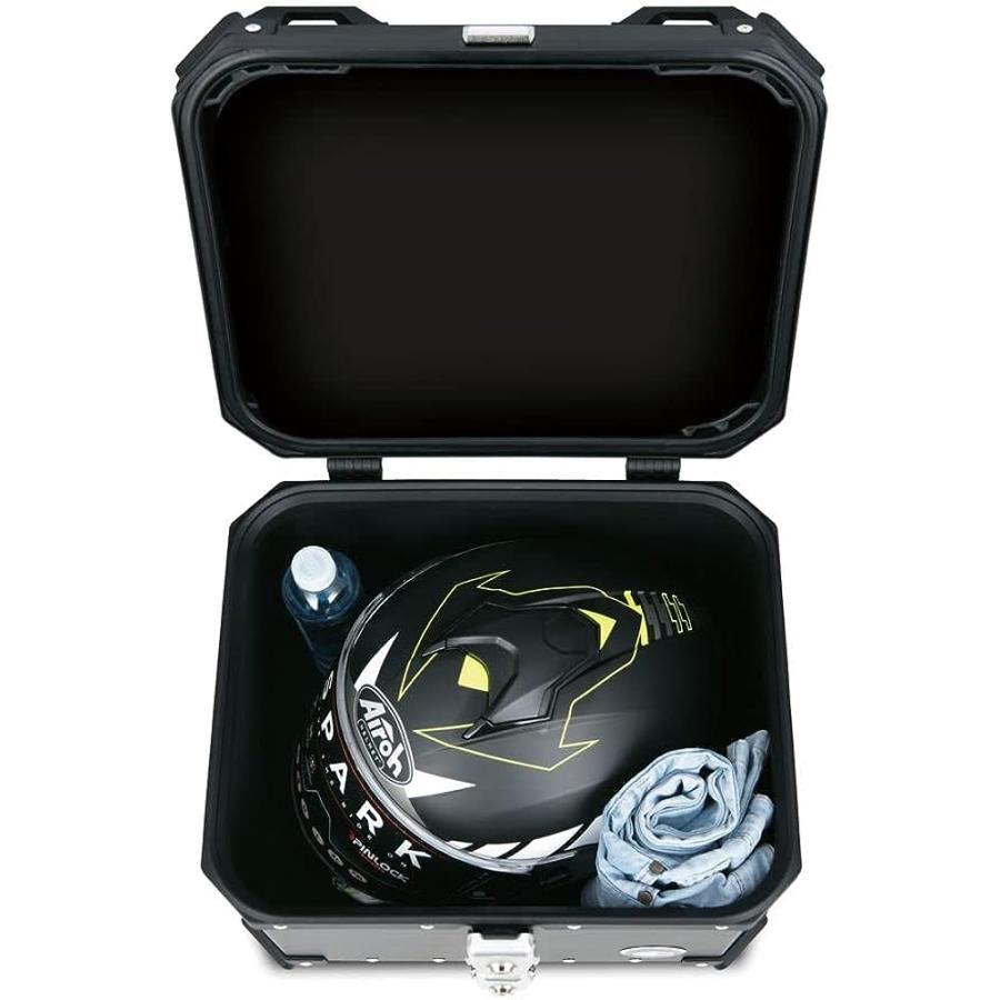 COOCASE クーケース バイク用 アルミトップケース 45L ヘアライン ダークグレー CCX450HDG マルチポケット付き【あるふぁここ プラザ店】