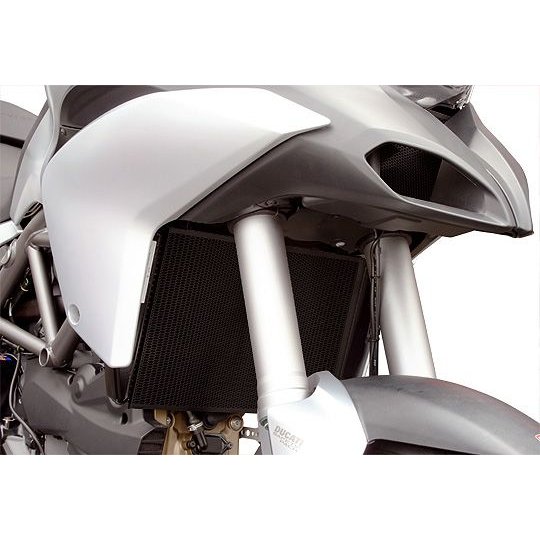 DUCATI ドゥカティ Multistrada : MULTISTRADA 1200/1200S オイルクーラー＆ラジエターコアガード (ブラック)  SCD-K10BK【あるふぁここ プラザ店】