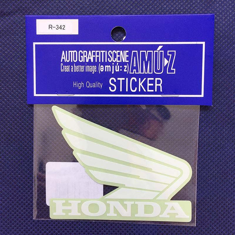 東洋マーク ホンダ 純正ステッカー ウィング Right 右向き Lサイズ ブラック・レッド・ホワイト 透明生地タイプ R-340 R-341 R-342【あるふぁここ プラザ店】