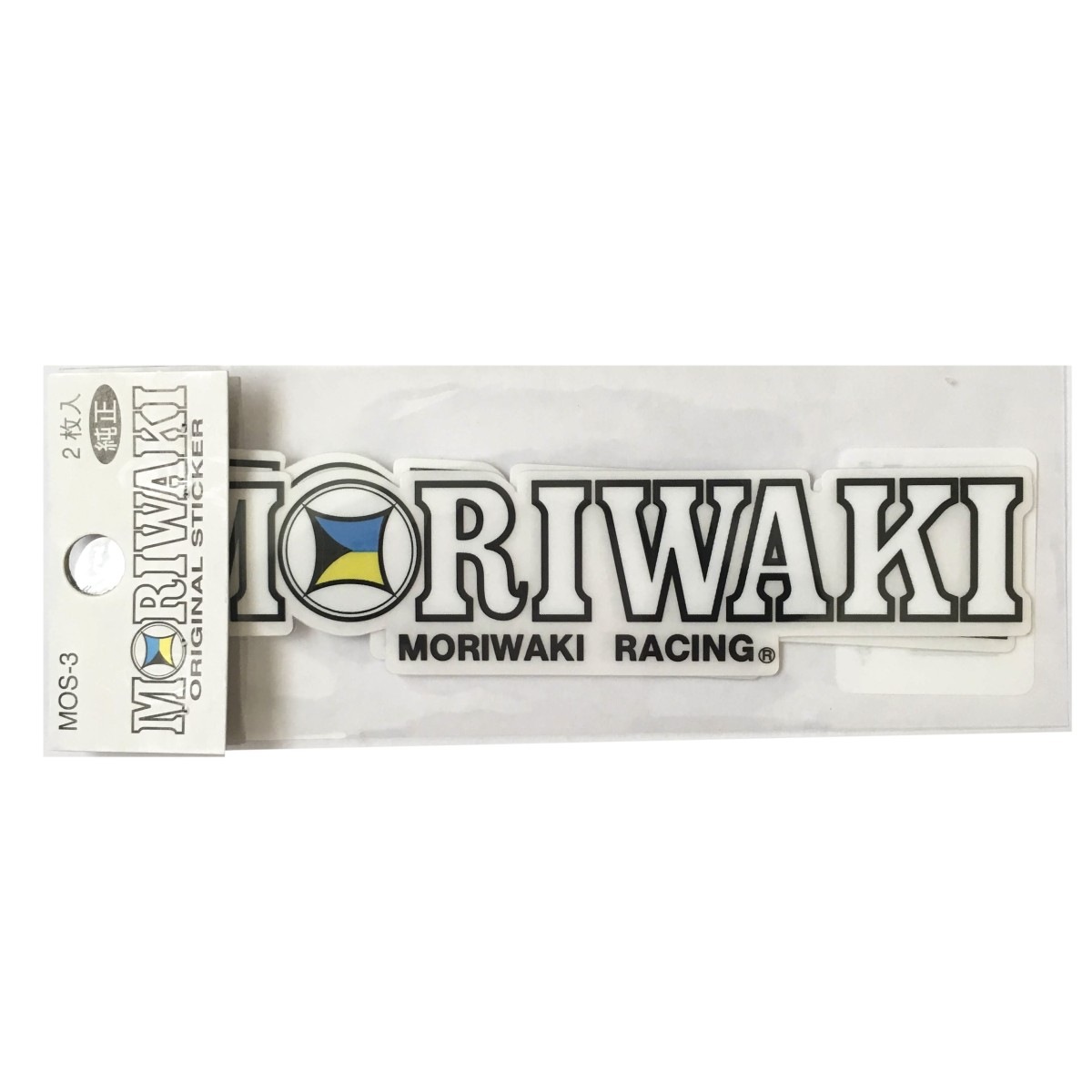 東洋マーク モリワキ MORIWAKI RACING ステッカー 透明ベース 28mm×118mm 2枚入り MOS-3【あるふぁここ プラザ店】
