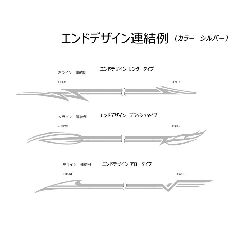 デコライン デカール セット商品 汎用タイプ ストライプ の カラー3種類 と エンドライン デザイン の 3種類から選べます【あるふぁここ プラザ店】