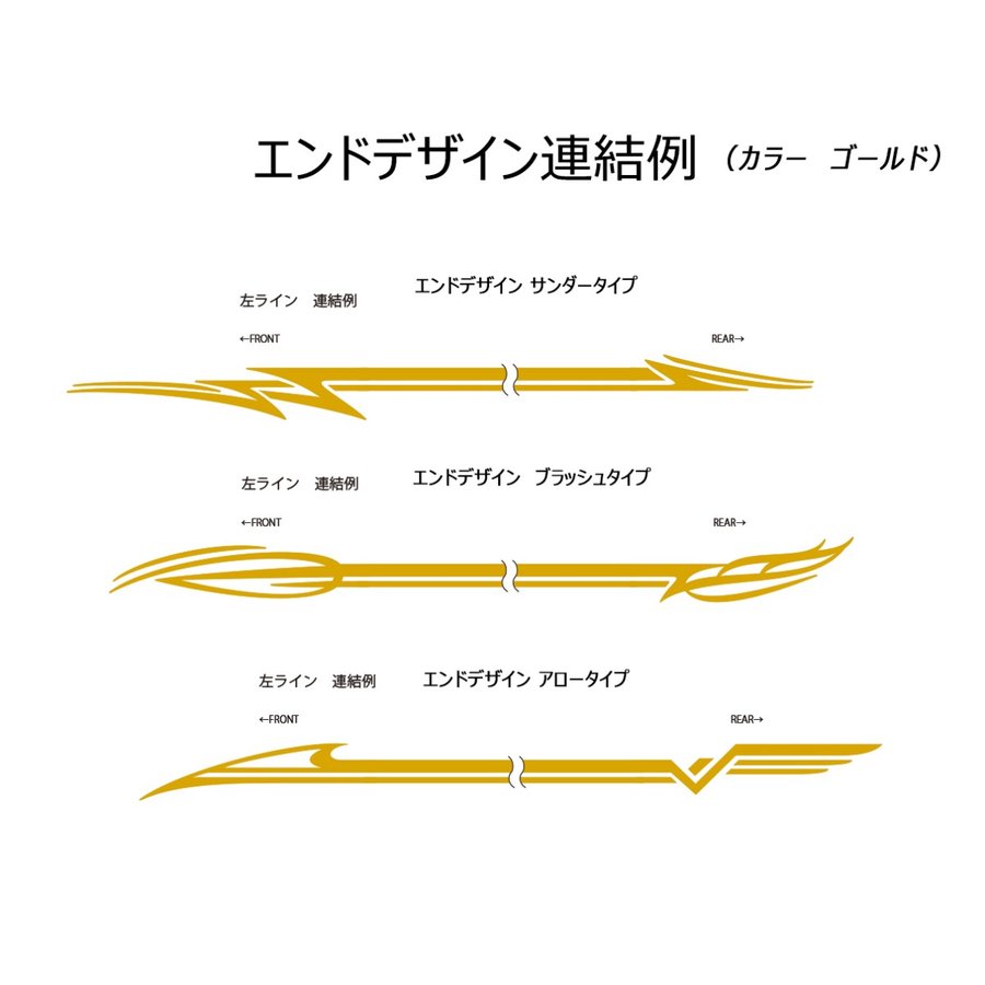 デコライン デカール セット商品 汎用タイプ ストライプ の カラー3種類 と エンドライン デザイン の 3種類から選べます【あるふぁここ プラザ店】