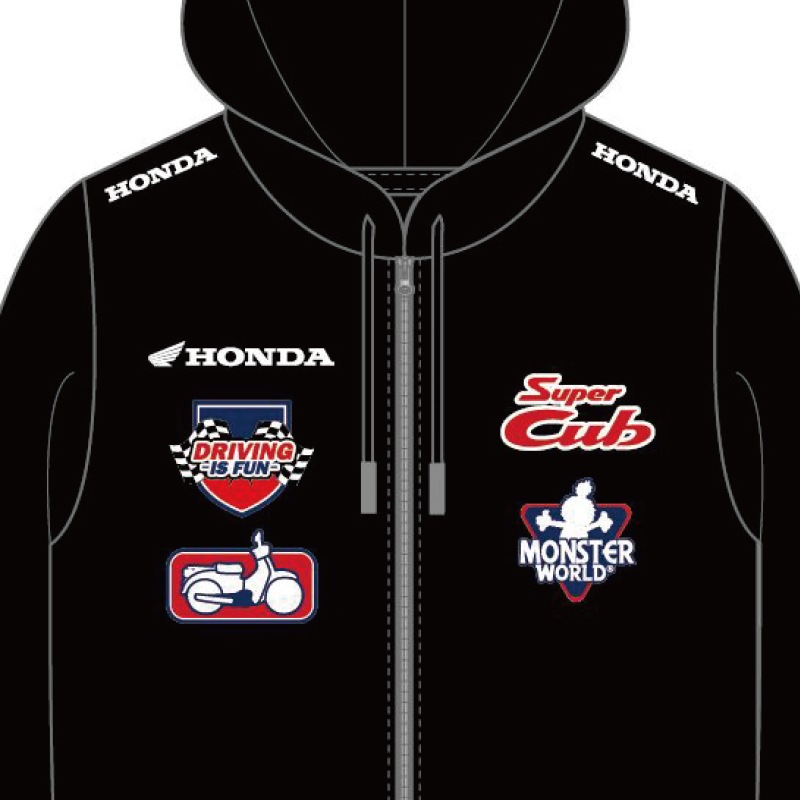 HONDA×MONSTER WORLD ジップパーカーB SKHM013【あるふぁここ プラザ店】