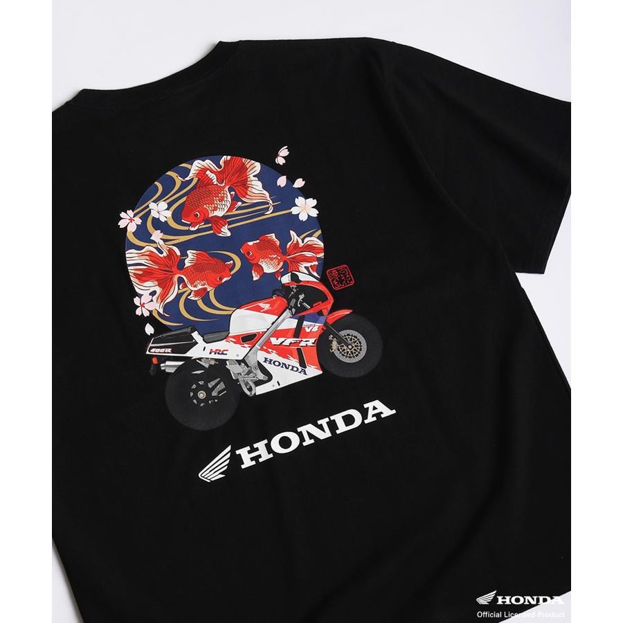 HONDA×百花繚乱 Tシャツ 金魚×VFR400R【あるふぁここ プラザ店】