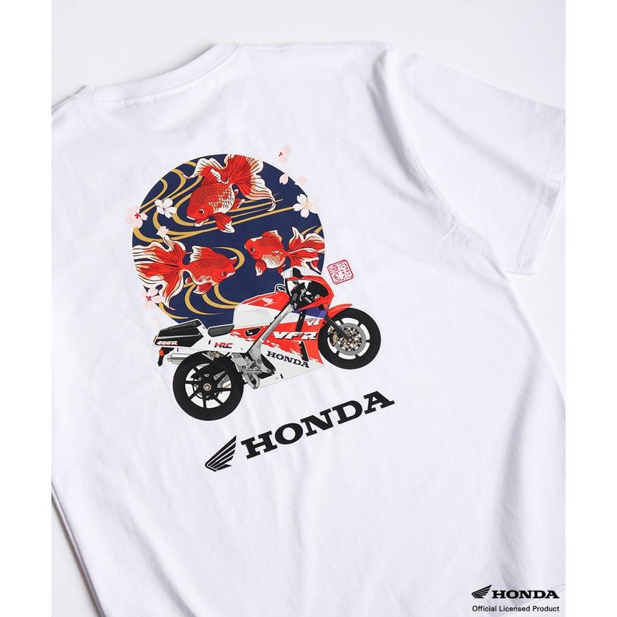 HONDA×百花繚乱 Tシャツ 金魚×VFR400R【あるふぁここ プラザ店】