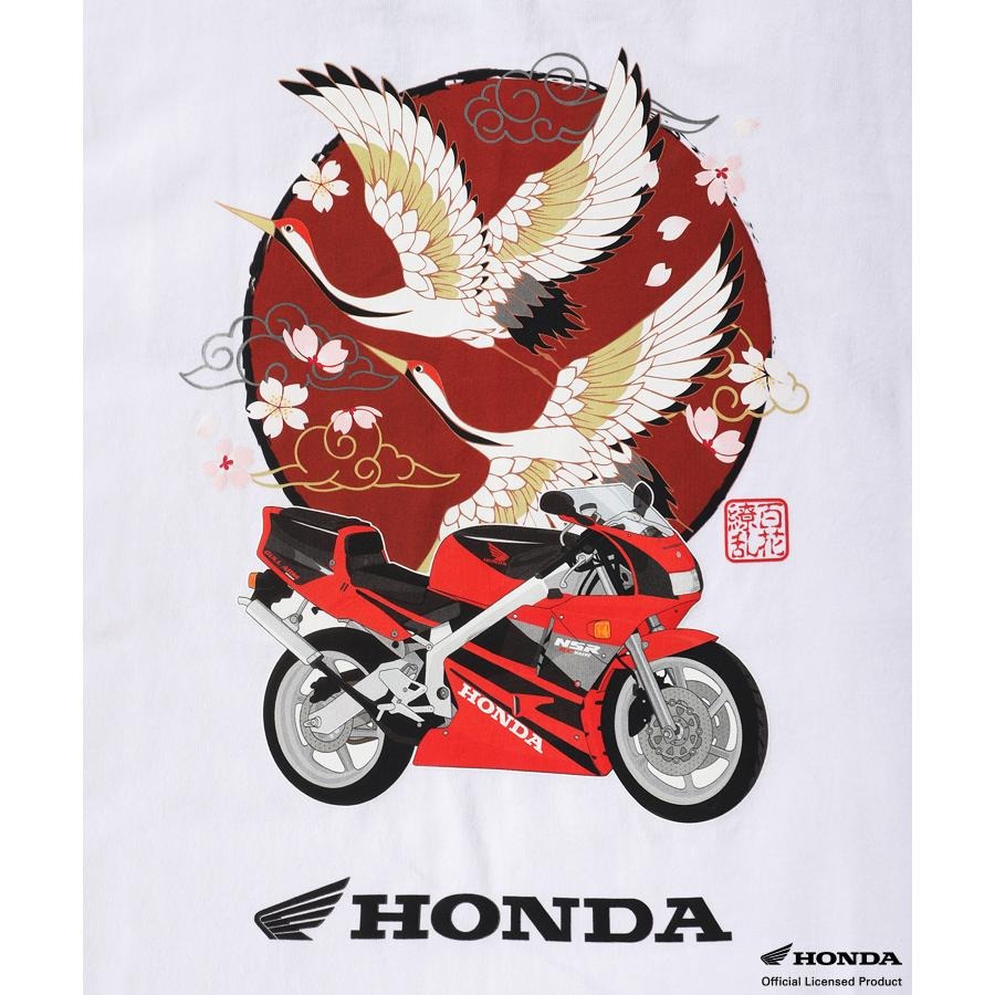 HONDA×百花繚乱 Tシャツ 鶴×NSR250 SKHH002【あるふぁここ プラザ店】