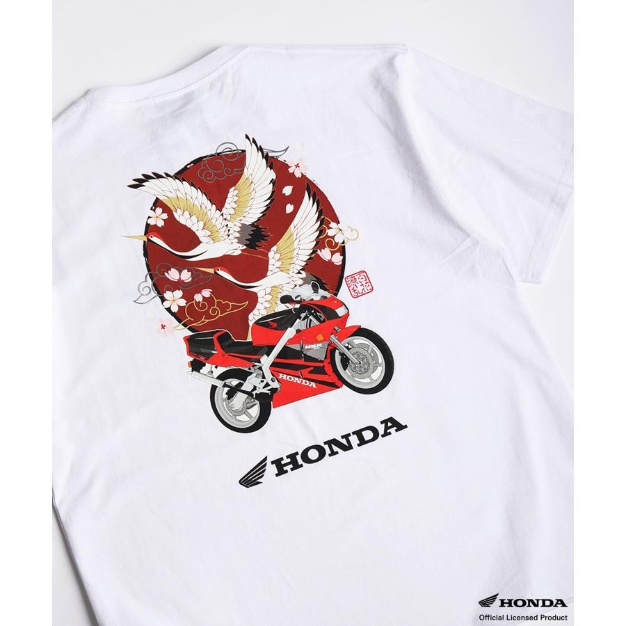 HONDA×百花繚乱 Tシャツ 鶴×NSR250 SKHH002【あるふぁここ プラザ店】