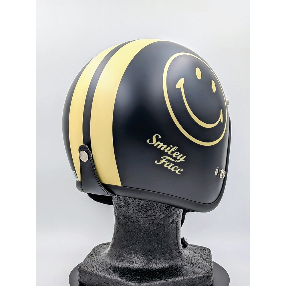 godblinc ゴッドブリンク Smiley Face ジェットヘルメット MATT BLACK SF0011 【あるふぁここ プラザ店】