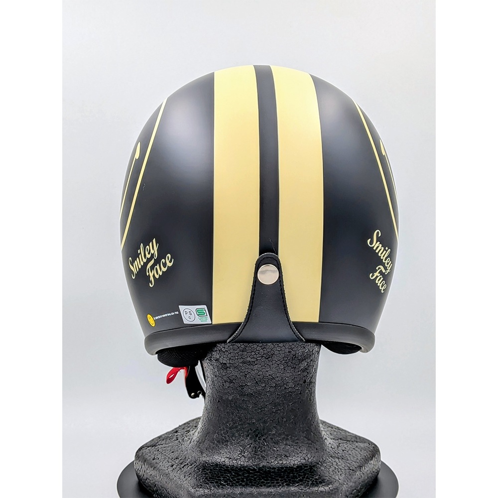 godblinc ゴッドブリンク Smiley Face ジェットヘルメット MATT BLACK SF0011 【あるふぁここ プラザ店】