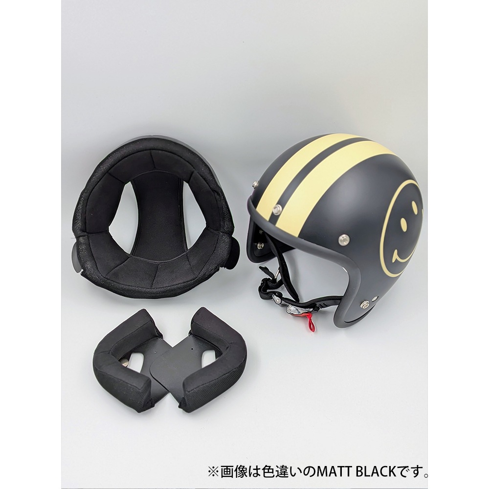 godblinc ゴッドブリンク Smiley Face ジェットヘルメット DARK GRAY SF0012　【あるふぁここ プラザ店】