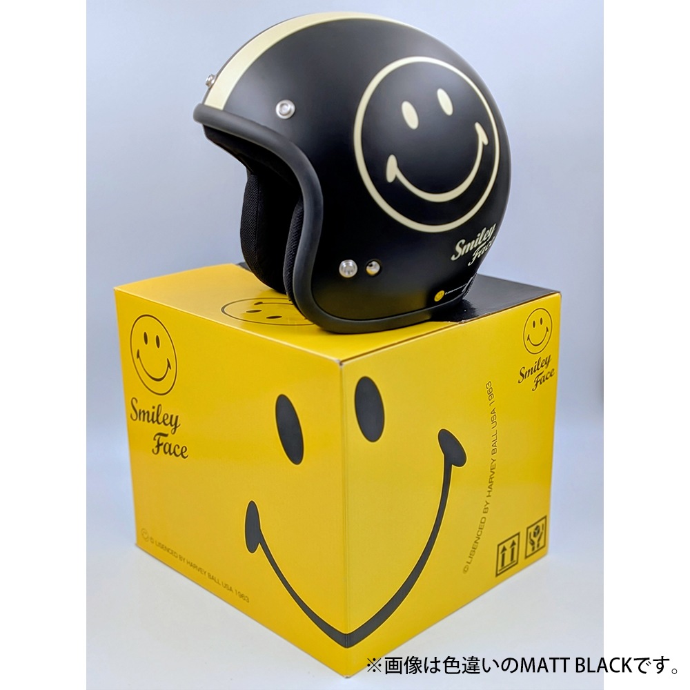 godblinc ゴッドブリンク Smiley Face ジェットヘルメット DARK GRAY SF0012　【あるふぁここ プラザ店】