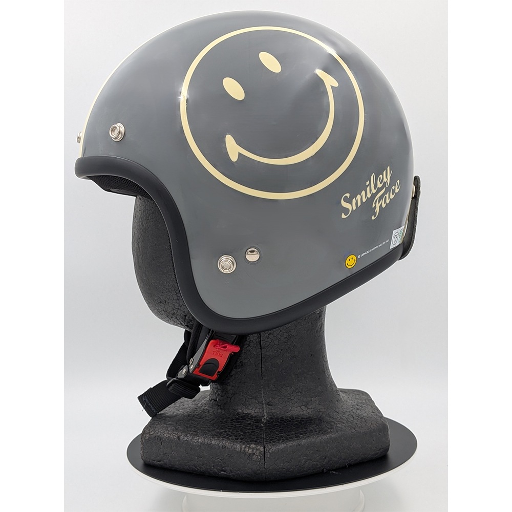 godblinc ゴッドブリンク Smiley Face ジェットヘルメット DARK GRAY SF0012　【あるふぁここ プラザ店】