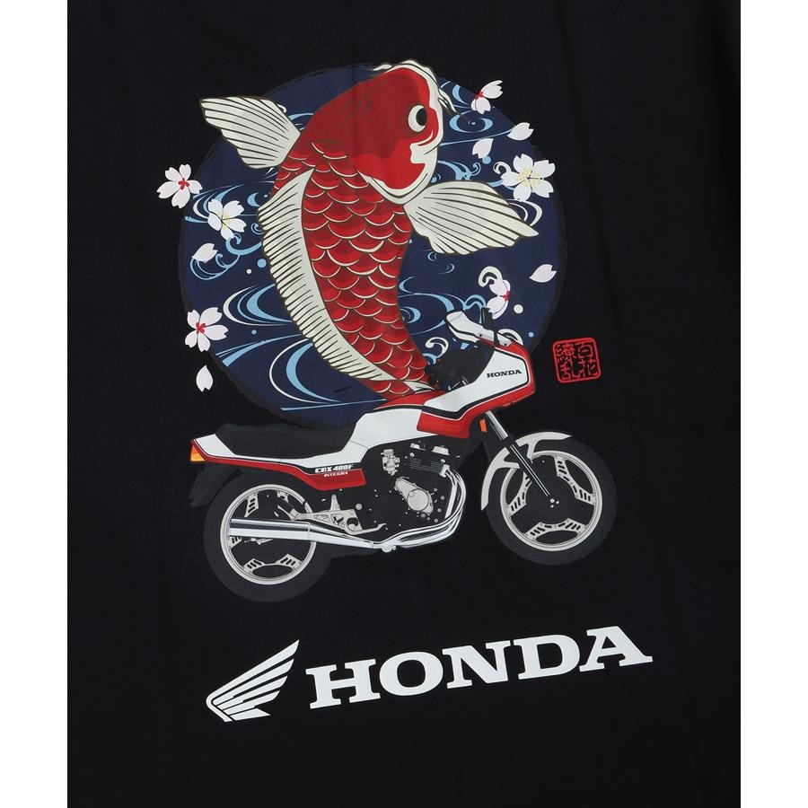 HONDA×百花繚乱 Tシャツ 鯉×CBX400F INTEGRA SKHH005【あるふぁここ プラザ店】