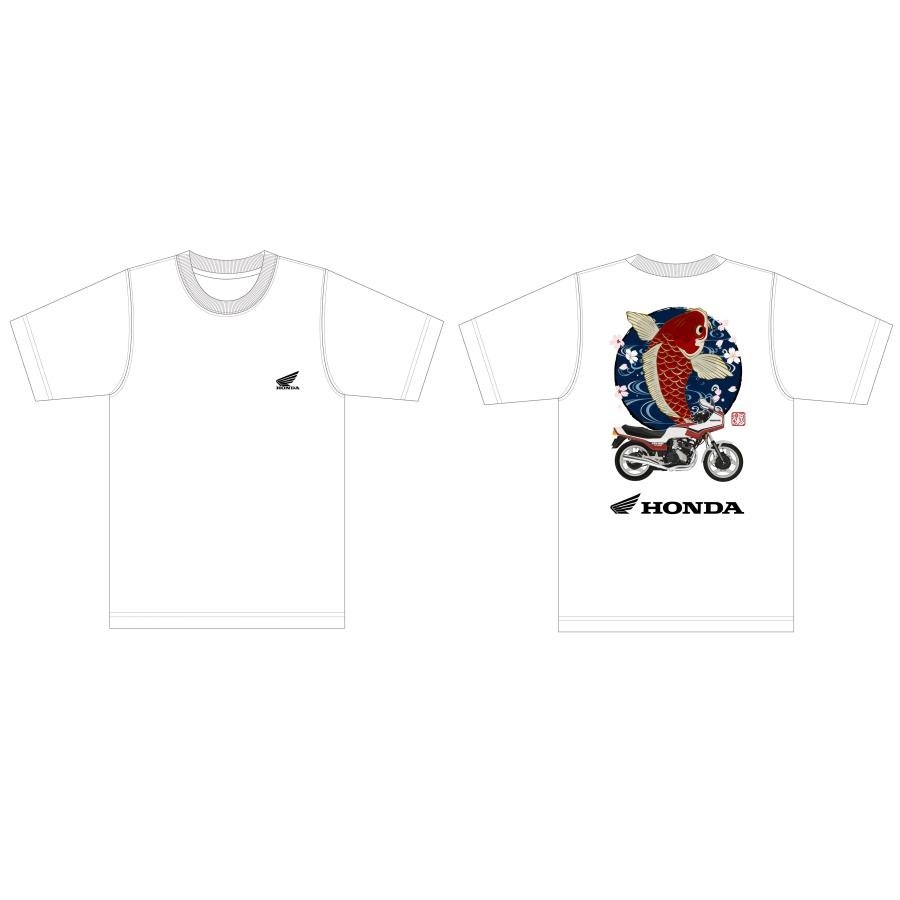 HONDA×百花繚乱 Tシャツ 鯉×CBX400F INTEGRA SKHH005【あるふぁここ プラザ店】