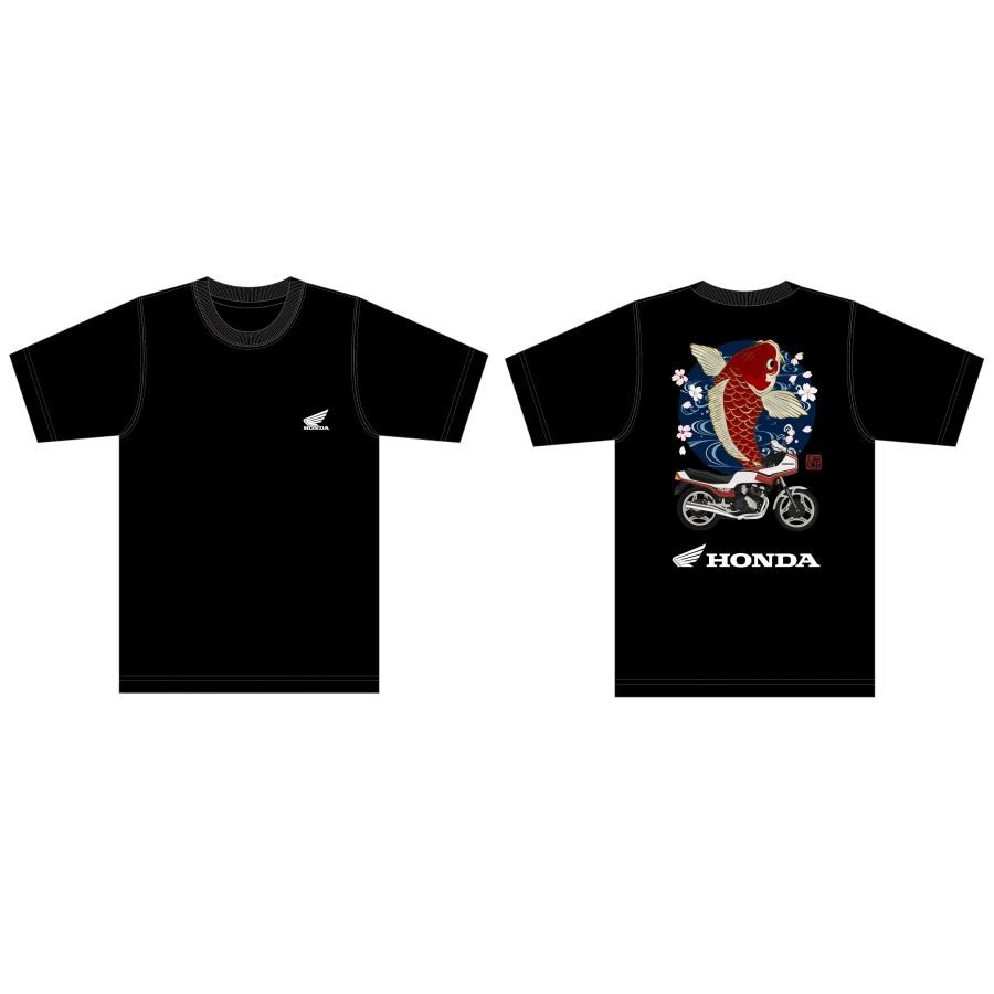 HONDA×百花繚乱 Tシャツ 鯉×CBX400F INTEGRA SKHH005【あるふぁここ プラザ店】