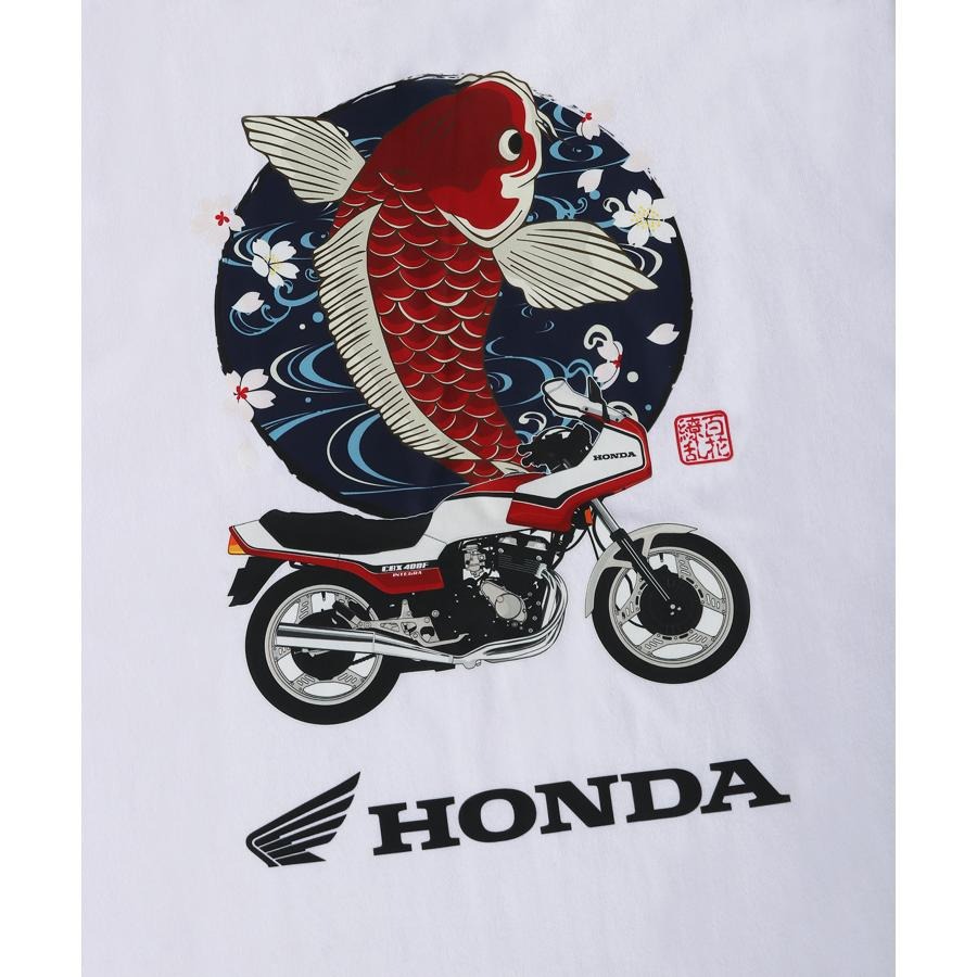 HONDA×百花繚乱 Tシャツ 鯉×CBX400F INTEGRA SKHH005【あるふぁここ プラザ店】