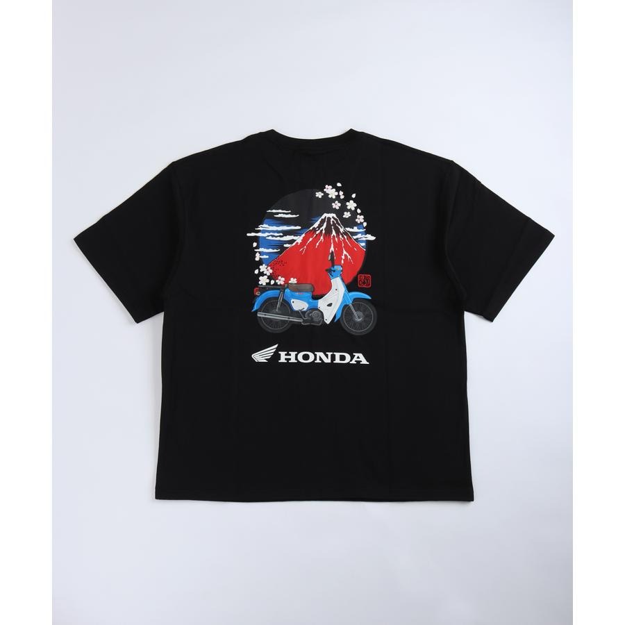 HONDA×百花繚乱 Tシャツ 赤富士×SuperCub SKHH007【あるふぁここ プラザ店】