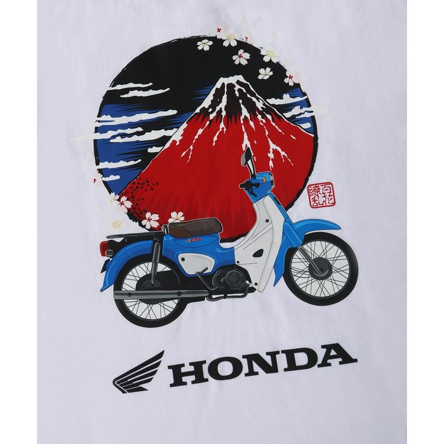 HONDA×百花繚乱 Tシャツ 赤富士×SuperCub SKHH007【あるふぁここ プラザ店】