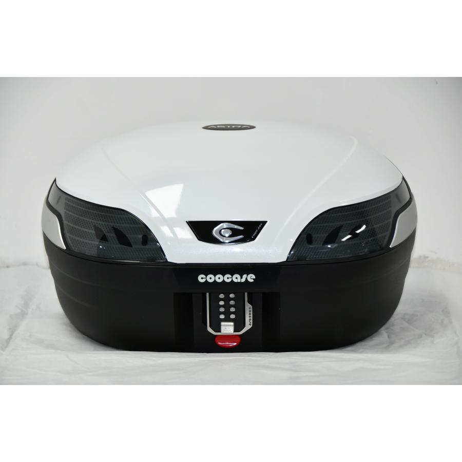 COOCASE クーケース バイク用トップケース S48 アストラベーシック キーレス パールホワイト カギ不要 パスワードロック式 CKL40110【あるふぁここ プラザ店】