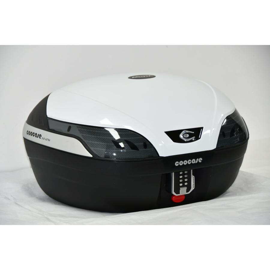 COOCASE クーケース バイク用トップケース S48 アストラベーシック キーレス パールホワイト カギ不要 パスワードロック式 CKL40110【あるふぁここ プラザ店】